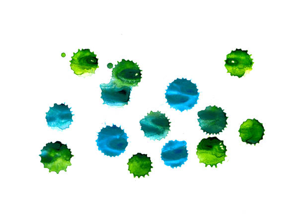istock Watercolor background , Abstract artistic element forming by blots, Green - Blue  Banner 868919752