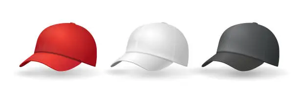 Vector illustration of Baseball hats templates Uniform cap