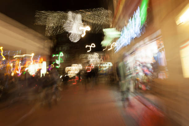istock Motion blurred street at night in Amsterdam, The Netherlands 868923336