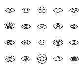 istock Premium set of eye line icons 868924706