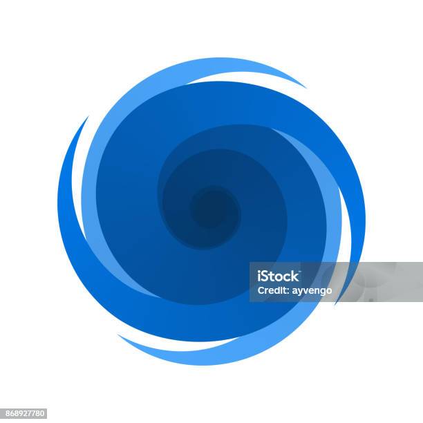 Blue Symbol Sign Of A Storm Hurricane Stock Illustration - Download Image Now - Hurricane - Storm, Icon Symbol, Tornado