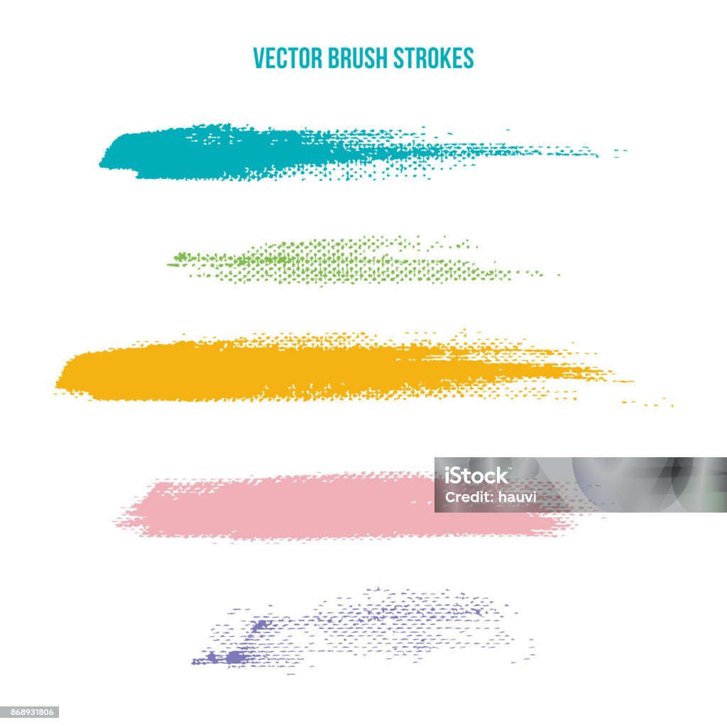 colored brush strokes on canvas colored vector brush strokes on canvas over white background Brush Stroke stock vector