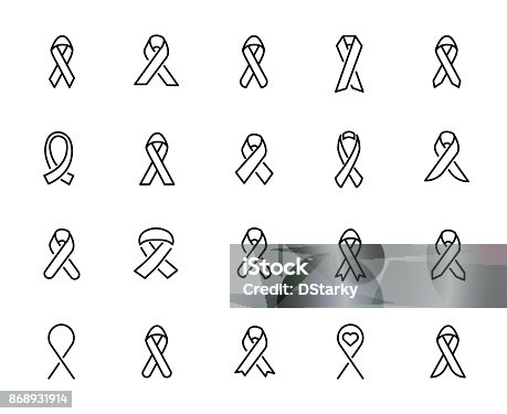 istock Modern outline style HIV icons collection. 868931914