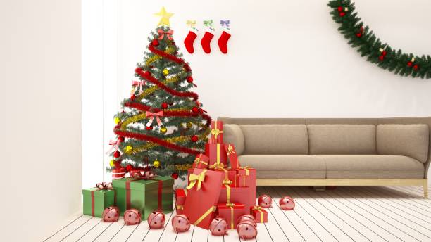 istock 3d rendering gift space with Christmas beautiful pop decoration 868942920