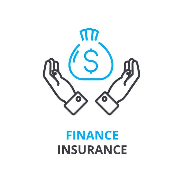 Vector illustration of finance insurance concept , outline icon, linear sign, line pictogram, , flat illustration, vector