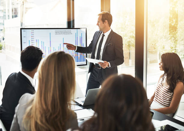 istock Keeping them focused on the content of the presentation 868945230