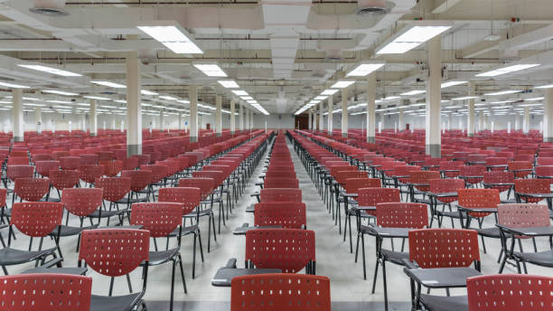 Empty exam room for adults exam appoint at State Railway of Thailand. stock photo