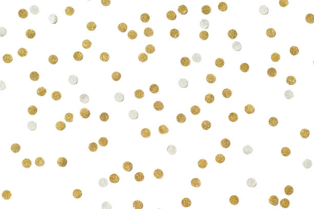istock Gold and silver glitter confetti paper cut on white background 868959316