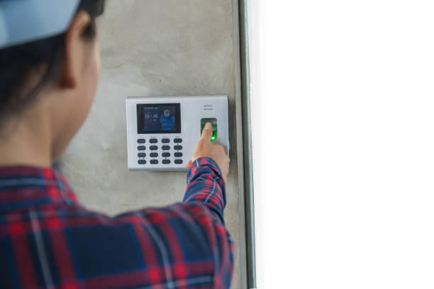 istock thumb on the fingerprint scanner to work. 868966172