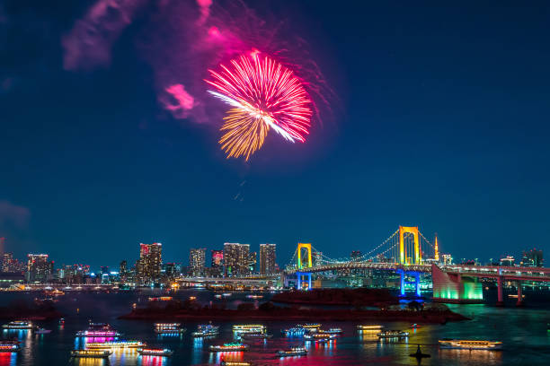 istock Fireworks and Tokyo skyline 868970590