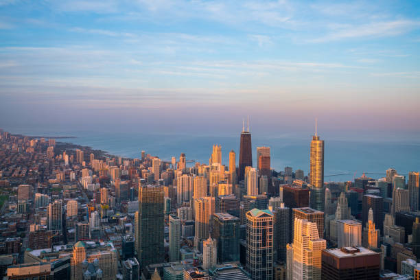 istock Aerial view of Chicago downtown 868971024