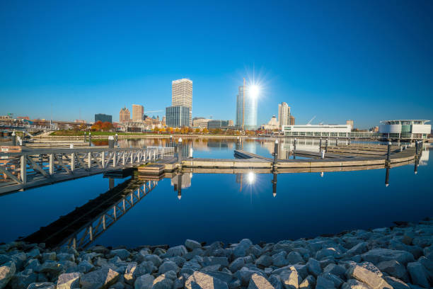 istock Milwaukee skyline in USA 868971362