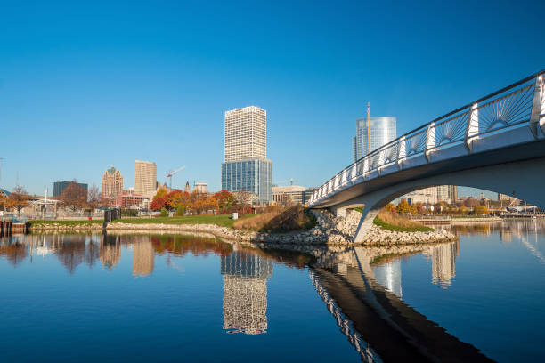 istock Milwaukee skyline in USA 868971380