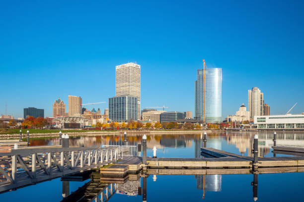 istock Milwaukee skyline in USA 868971444