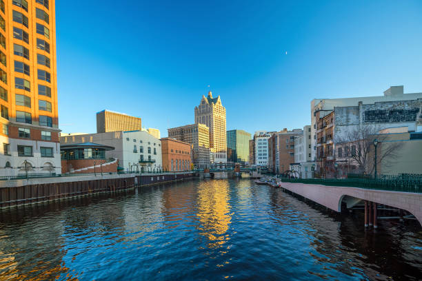 istock Downtown skyline with Buildings along the Milwaukee River 868971464