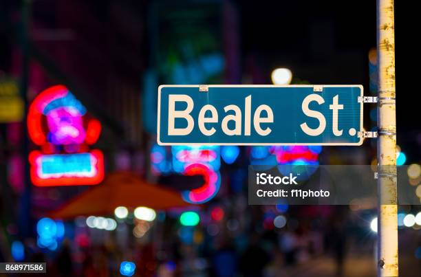 Beale Street Sign Stock Photo - Download Image Now - Beale Street, Arts Culture and Entertainment, Bright