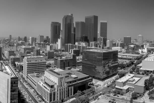 istock Downtown LA Los Angeles skyline in California 868971802