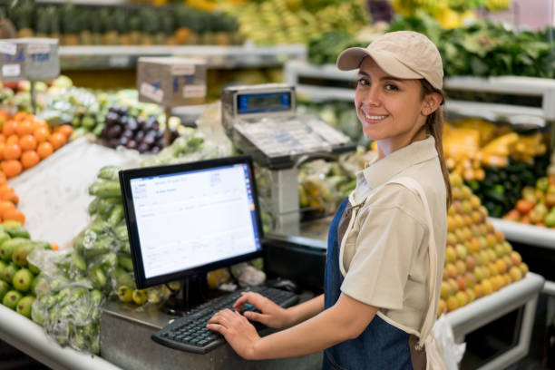 istock Cashier working at a supermarket 868973100