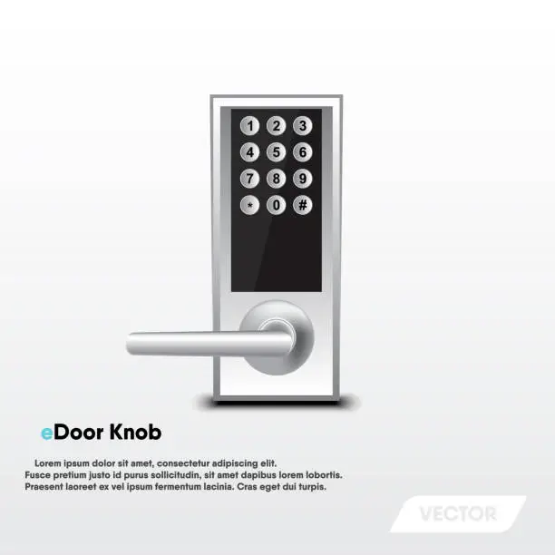 Vector illustration of Electronic security door knop, Modern design, Vector, Illustration