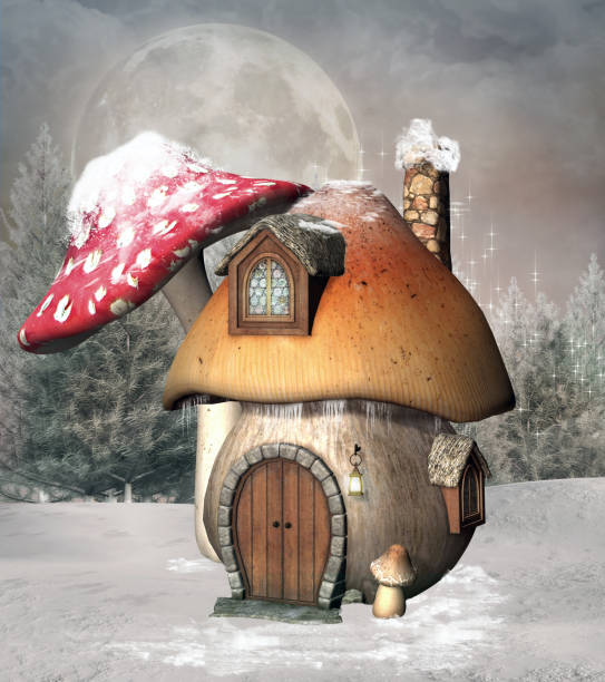 istock Mushroom house in a winter scenery 868986142