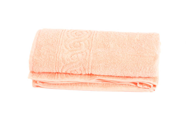 istock Pink towel isolated on white background 868986766