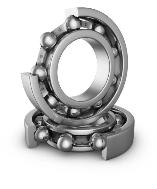 Ball bearings in a cut View of ball bearings structures in a cut. 3D render. roller ball stock pictures, royalty-free photos & images