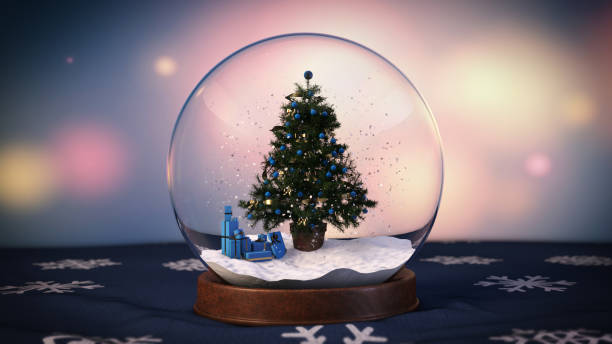 istock Snowy Ball with a Christmas tree inside - Stock image 868995856