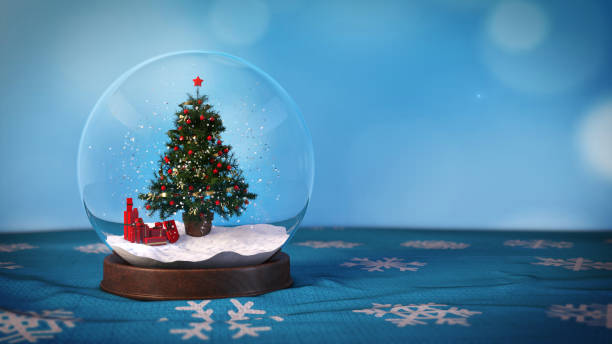 istock Snowy Ball with a Christmas tree inside - Stock image 868995858