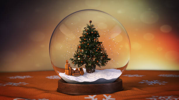 istock Snowy Ball with a Christmas tree inside - Stock image 868995874