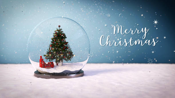 istock Snowy Ball with a Christmas tree inside - Stock image 868995896