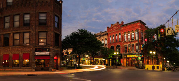 istock Oneonta NY city streets, downtown scene 869004492