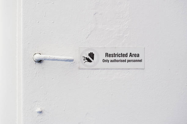 istock Restricted area sign on boat ferry 869004778