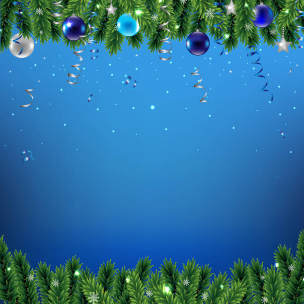 istock Christmas Border With Fir Tree And Snowflacke 869005226