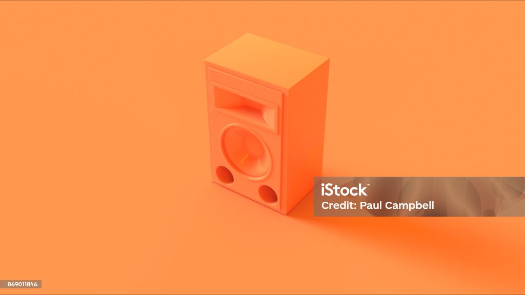 Orange / Peach Speaker isolate Orange / Peach Speaker isolate / 3d illustration / 3d rendering Speaker Stock Photo