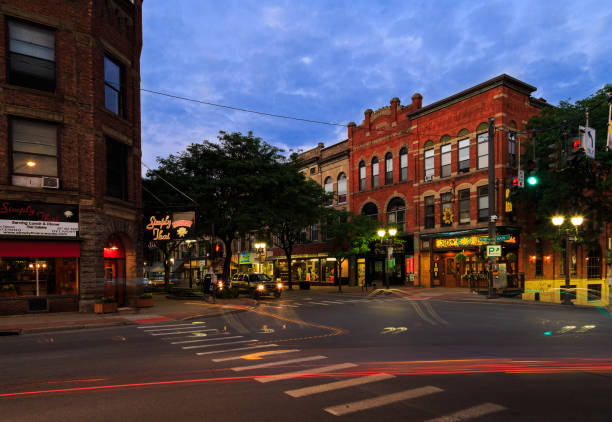 istock Oneonta NY city streets, downtown scene 869012514