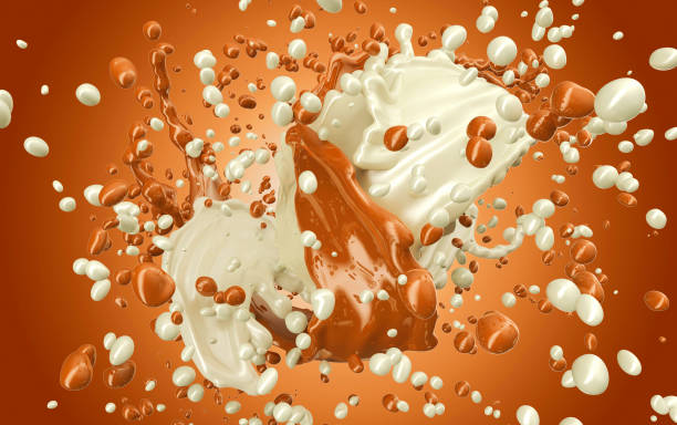 istock white and brown chocolate splash isolated on brown 869015832