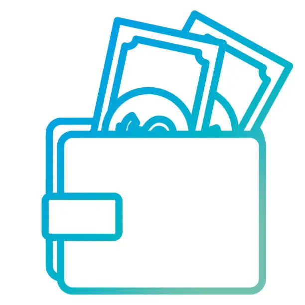 Vector illustration of wallet money with bills