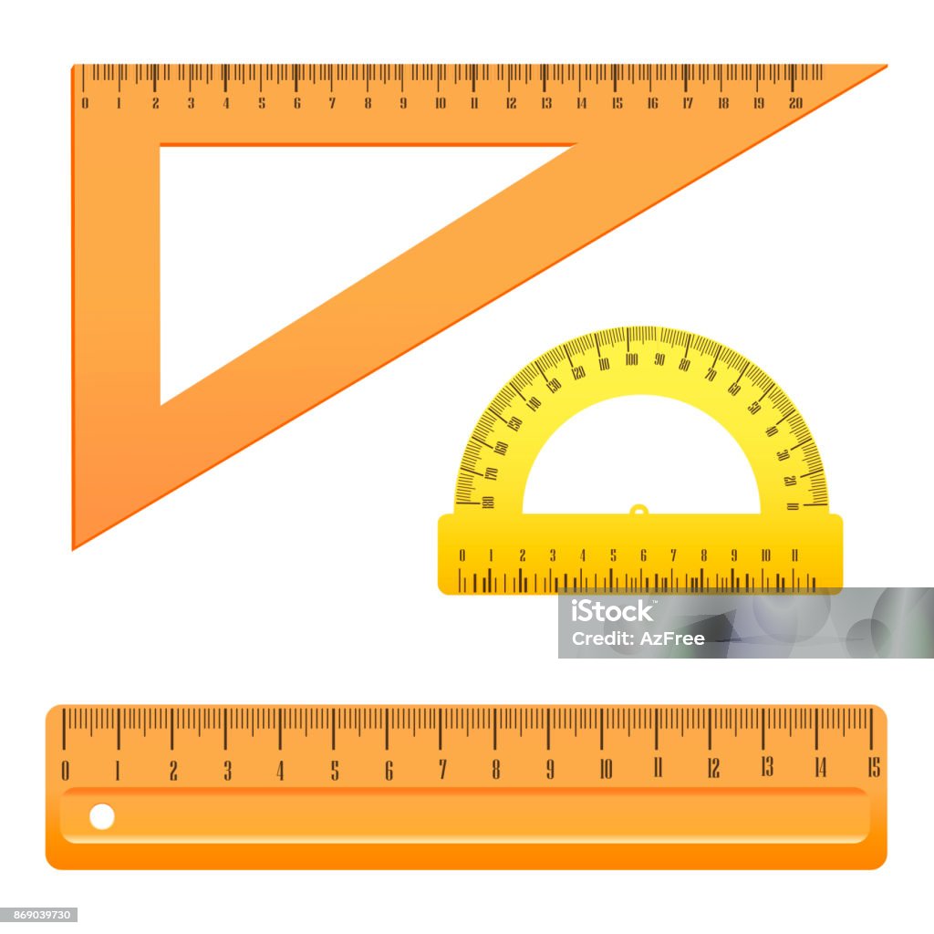 Class Instrument Ruler Shapes School Instruments Rulers Vector Set Instrument Ruler For Measure And ...