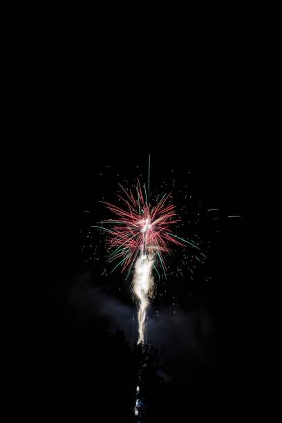 istock Fireworks in park with trees at Waterford NY 869040844