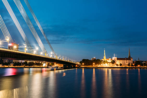 istock Vansu Bridge In Riga, Latvia. Shroud Bridge.  Cable-Stayed Bridge 869041724