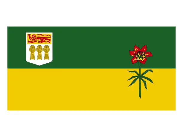 Vector illustration of Flag of Saskatchewan