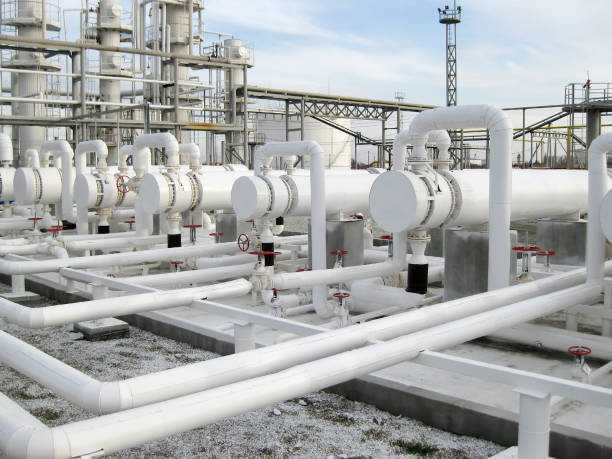 istock Heat exchangers in a refinery 869044520