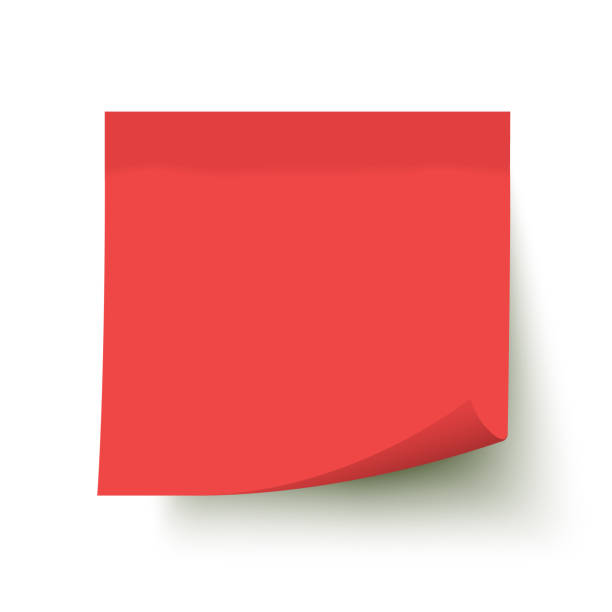 Red post note. vector art illustration