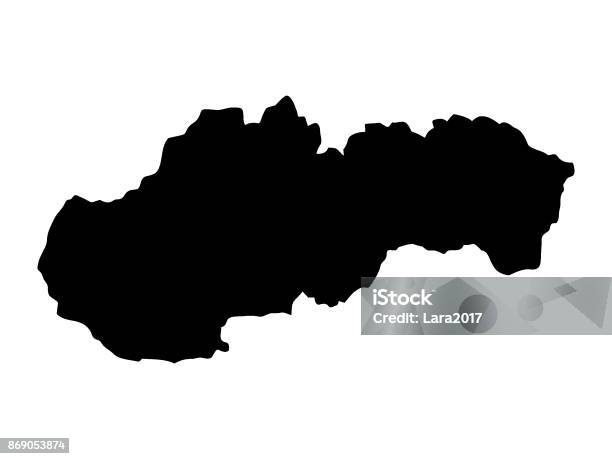 Map Of Slovakia Stock Illustration - Download Image Now - Slovakia, Czech Republic, Map