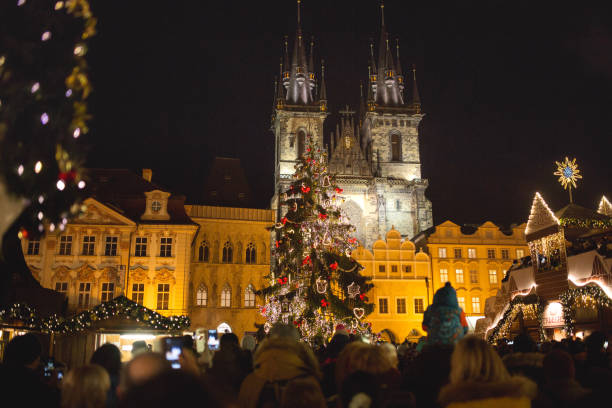 istock Prague Christmas Market and Christmas Tree 869053992