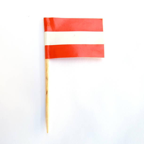 Austria  miniature paper flag pointer stock photo