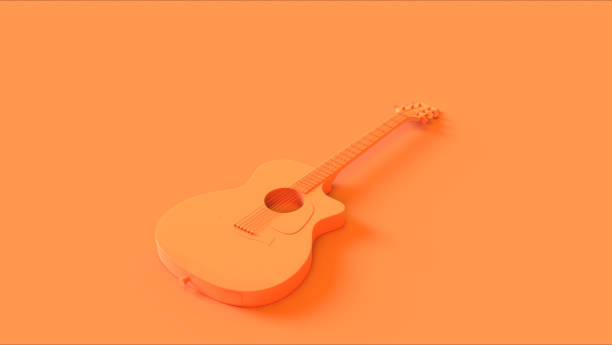 istock Orange Peach Acoustic Electric Guitar 869062120