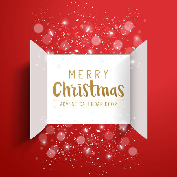 drzwi kalendarza adwentowego - calendar holiday december christmas stock illustrations