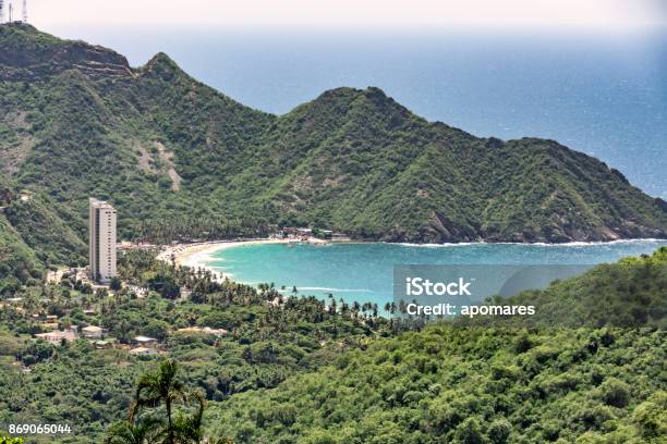 Panoramic View Of Tropical Beach Bay In The Caribbean Sea Stock Photo - Download Image Now