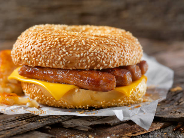 istock Breakfast Sausage and Cheese Sandwich 869068598